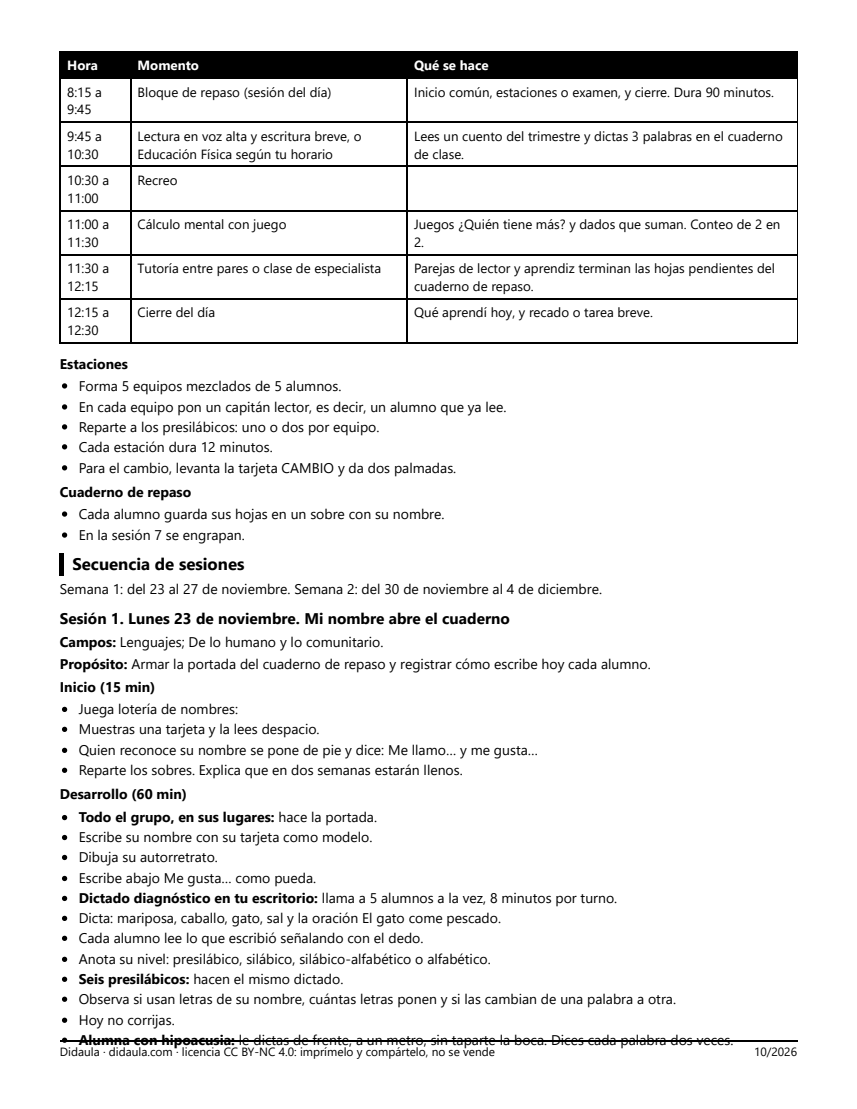 Página 2 de Repaso y examen del primer trimestre en 1°: estaciones, juegos y cuaderno de repaso