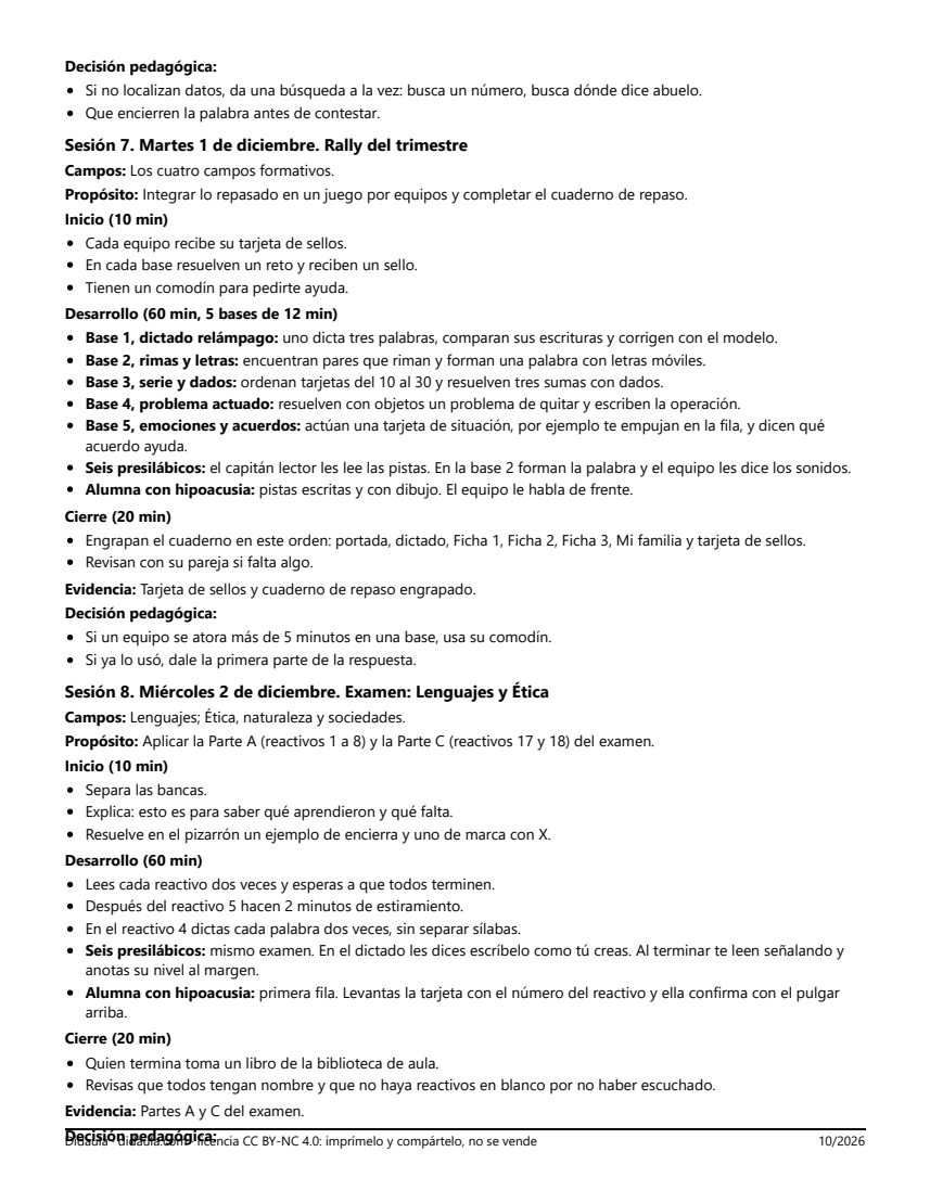Página 6 de Repaso y examen del primer trimestre en 1°: estaciones, juegos y cuaderno de repaso