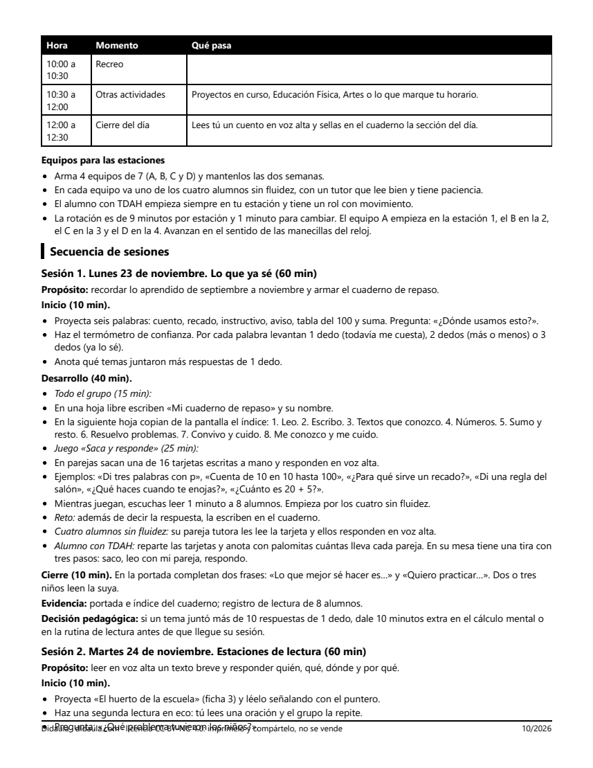 Página 2 de Repaso y evaluación del primer trimestre en 2°: leo, escribo, cuento y resuelvo