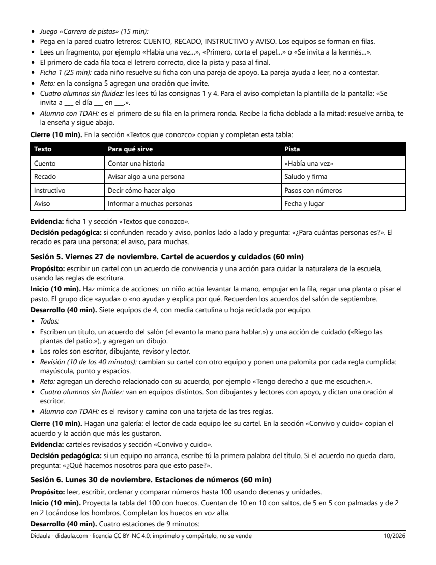 Página 4 de Repaso y evaluación del primer trimestre en 2°: leo, escribo, cuento y resuelvo
