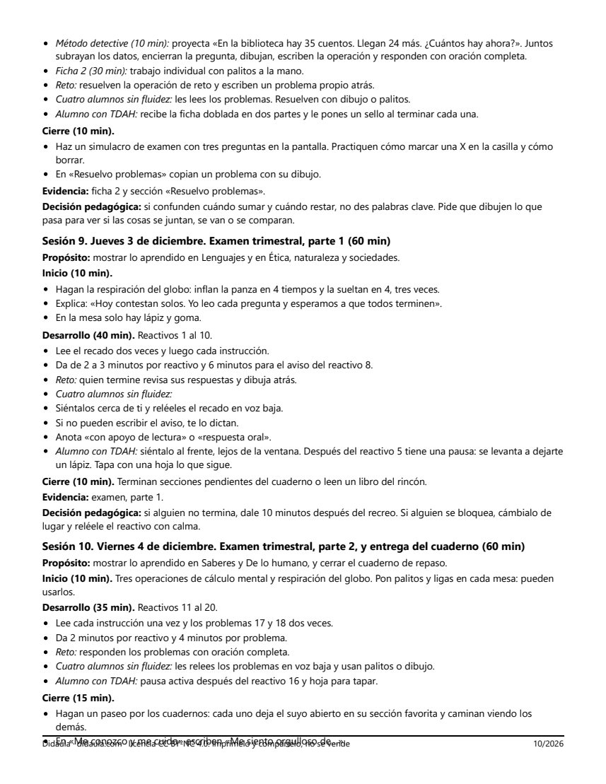 Página 6 de Repaso y evaluación del primer trimestre en 2°: leo, escribo, cuento y resuelvo