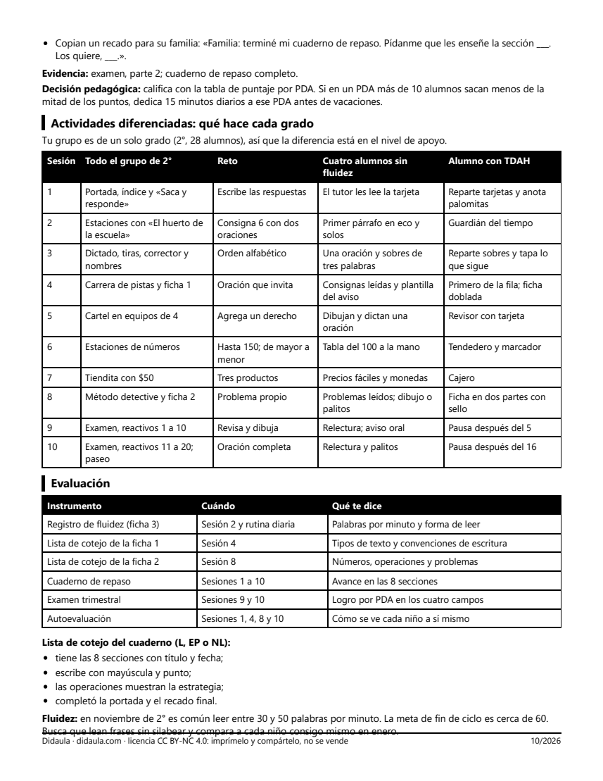 Página 7 de Repaso y evaluación del primer trimestre en 2°: leo, escribo, cuento y resuelvo