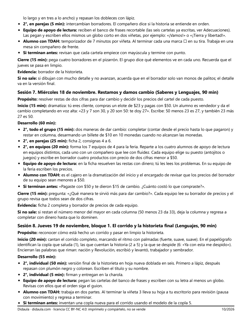 Página 5 de La Revolución en viñetas y la feria del 20 de noviembre (2° grado)
