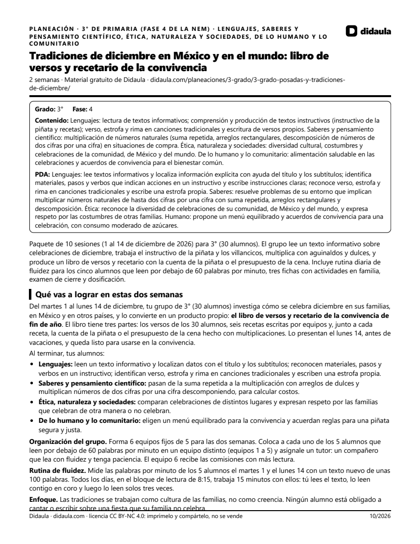 Página 1 de Tradiciones de diciembre en México y en el mundo: libro de versos y recetario de la convivencia