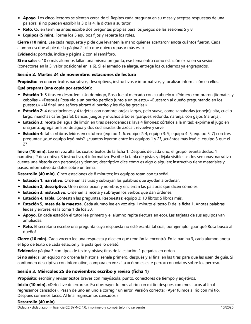 Página 3 de Repaso y examen del primer trimestre en 3°: cuaderno de repaso por estaciones y juegos