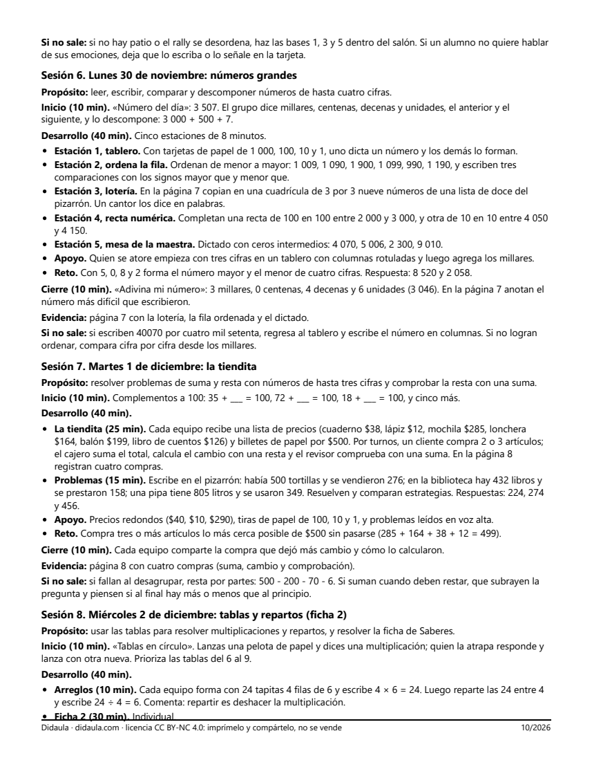 Página 5 de Repaso y examen del primer trimestre en 3°: cuaderno de repaso por estaciones y juegos