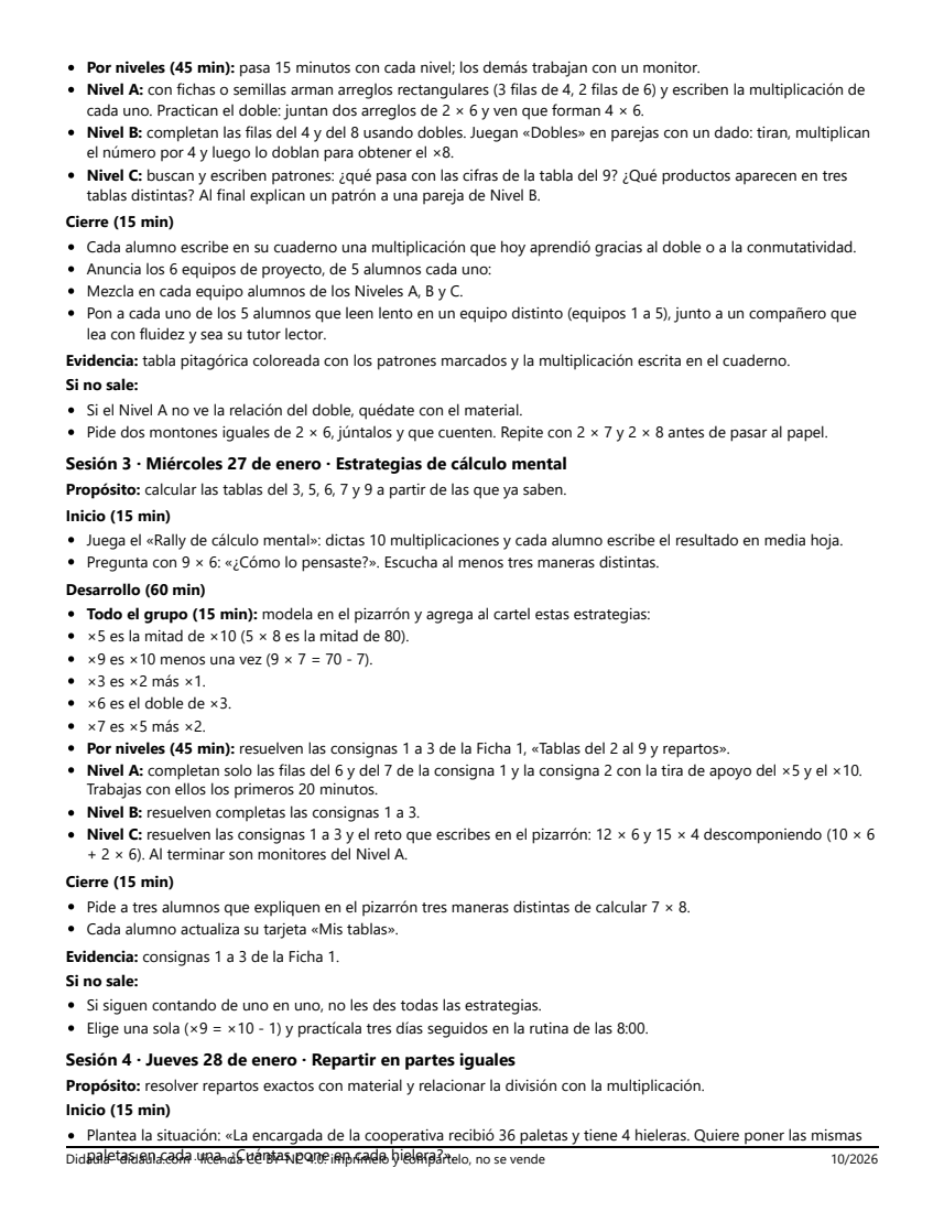 Página 4 de El juego de mesa de las tablas: multiplicar, repartir y escribir el instructivo