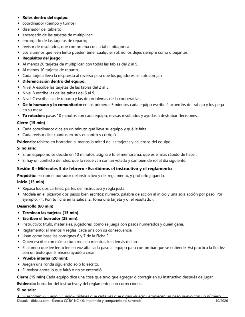 Página 7 de El juego de mesa de las tablas: multiplicar, repartir y escribir el instructivo