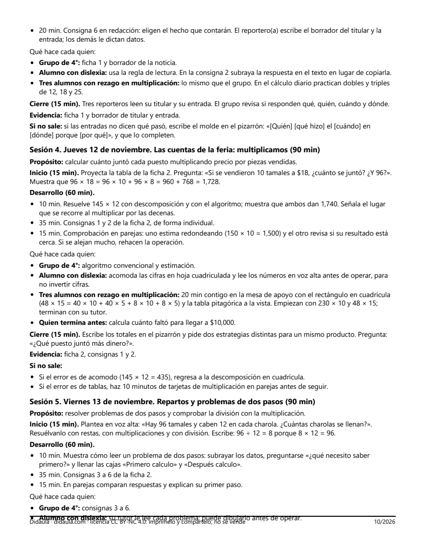 Página 4 de El periódico de la Revolución: noticias de 1910, entrevistas y las cuentas de la feria (4°)