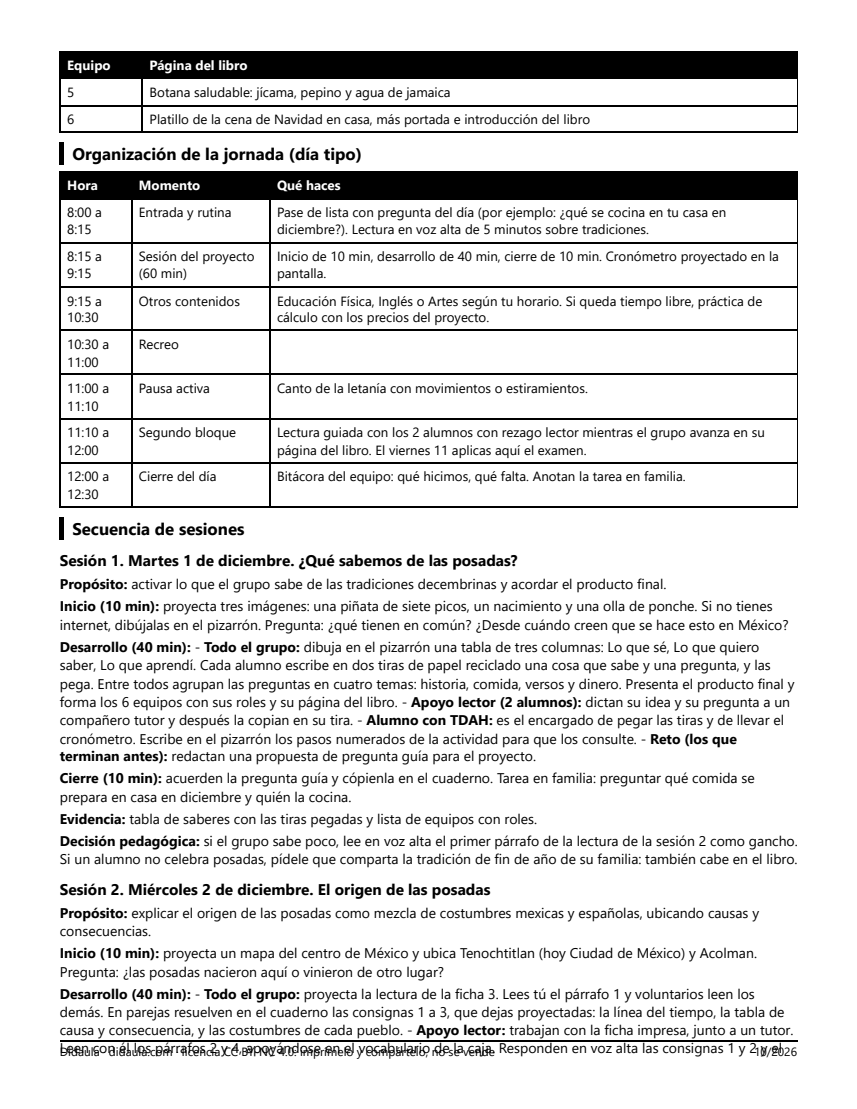 Página 2 de Nuestra posada: versos, recetas y cuentas claras (5° grado)