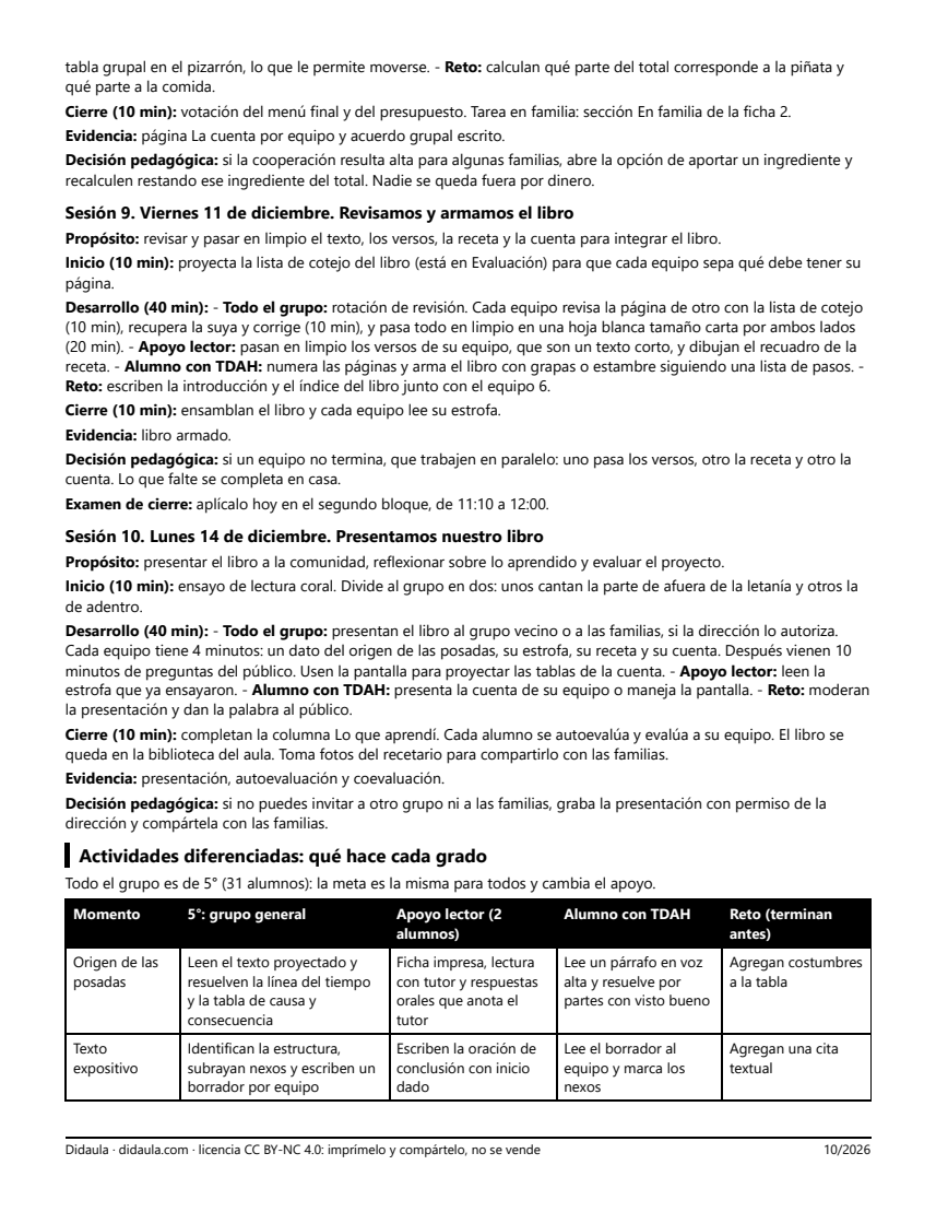 Página 5 de Nuestra posada: versos, recetas y cuentas claras (5° grado)