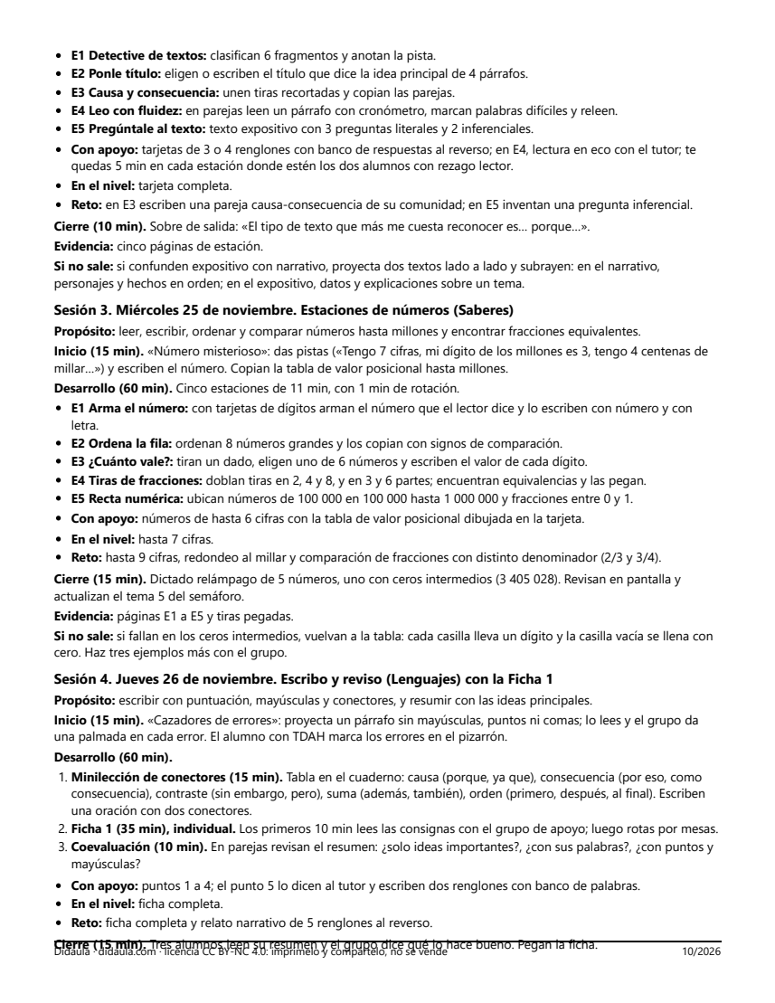 Página 3 de Repaso y evaluación del primer trimestre en 5°: estaciones, juegos, cuaderno de repaso y examen por campo formativo