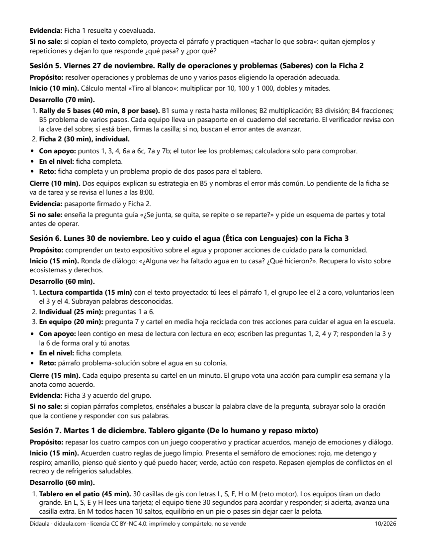 Página 4 de Repaso y evaluación del primer trimestre en 5°: estaciones, juegos, cuaderno de repaso y examen por campo formativo