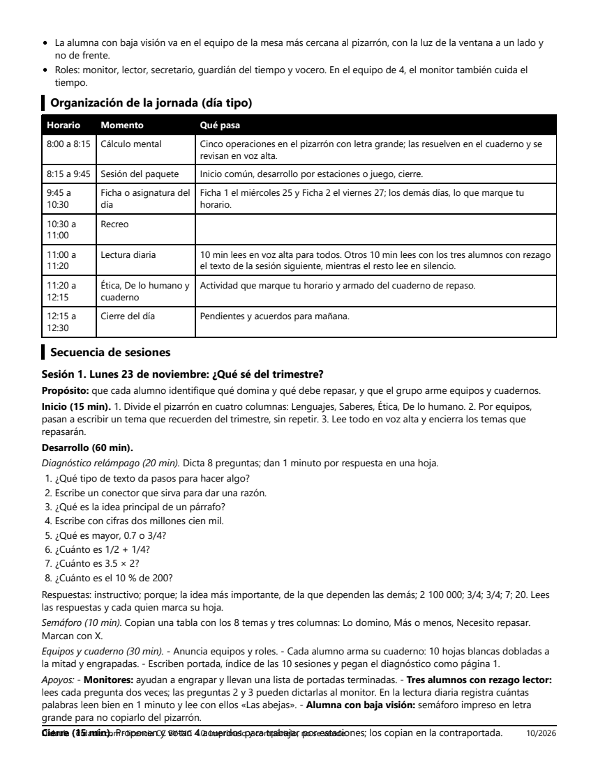 Página 2 de Repaso y examen del primer trimestre en 6°: estaciones, juegos y cuaderno de repaso