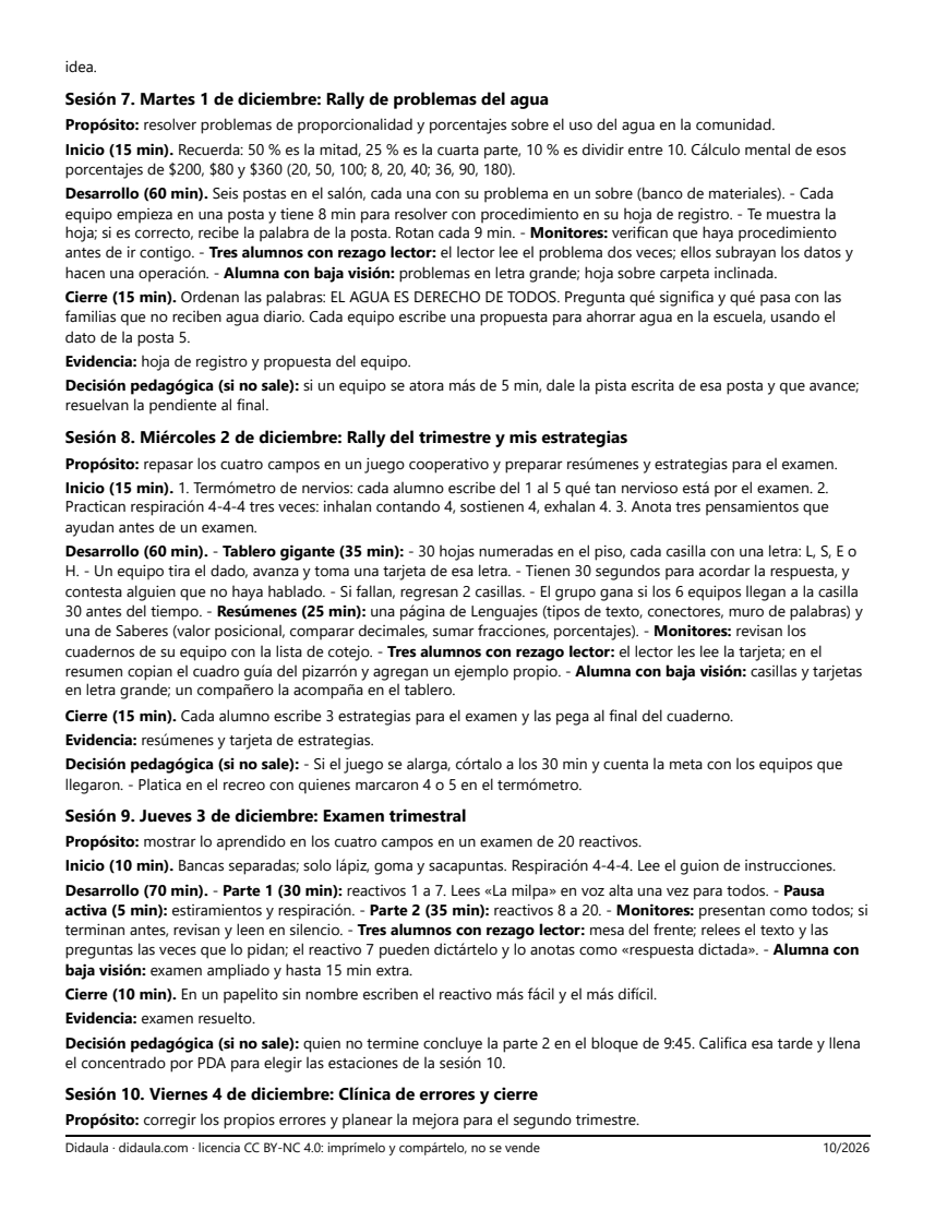 Página 5 de Repaso y examen del primer trimestre en 6°: estaciones, juegos y cuaderno de repaso
