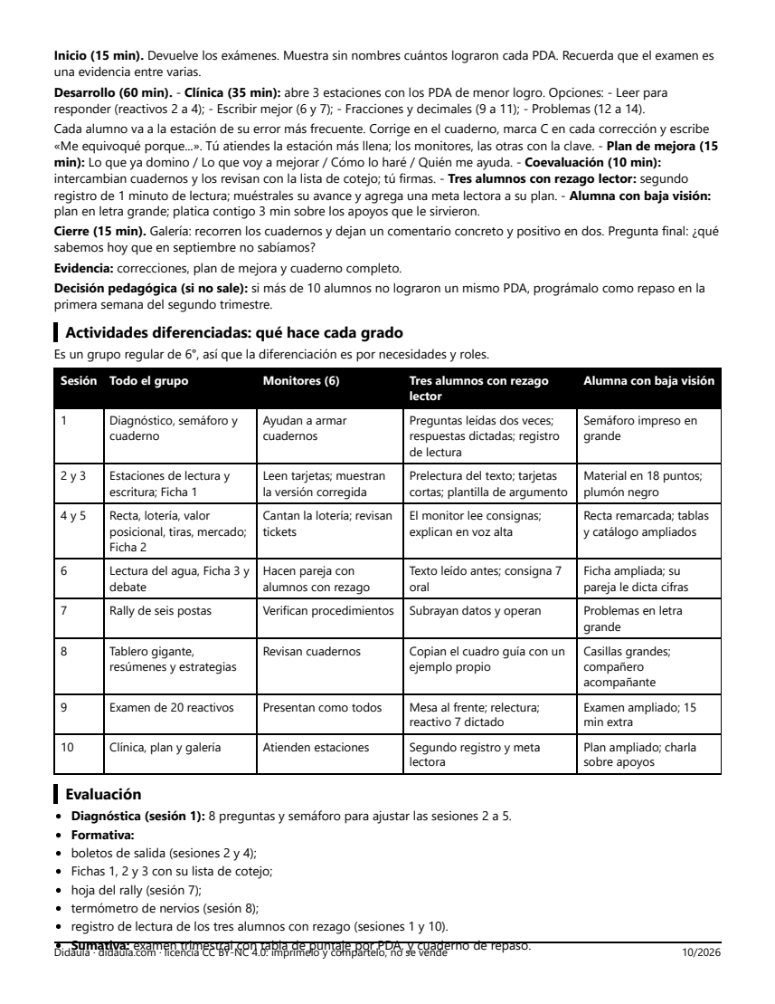 Página 6 de Repaso y examen del primer trimestre en 6°: estaciones, juegos y cuaderno de repaso
