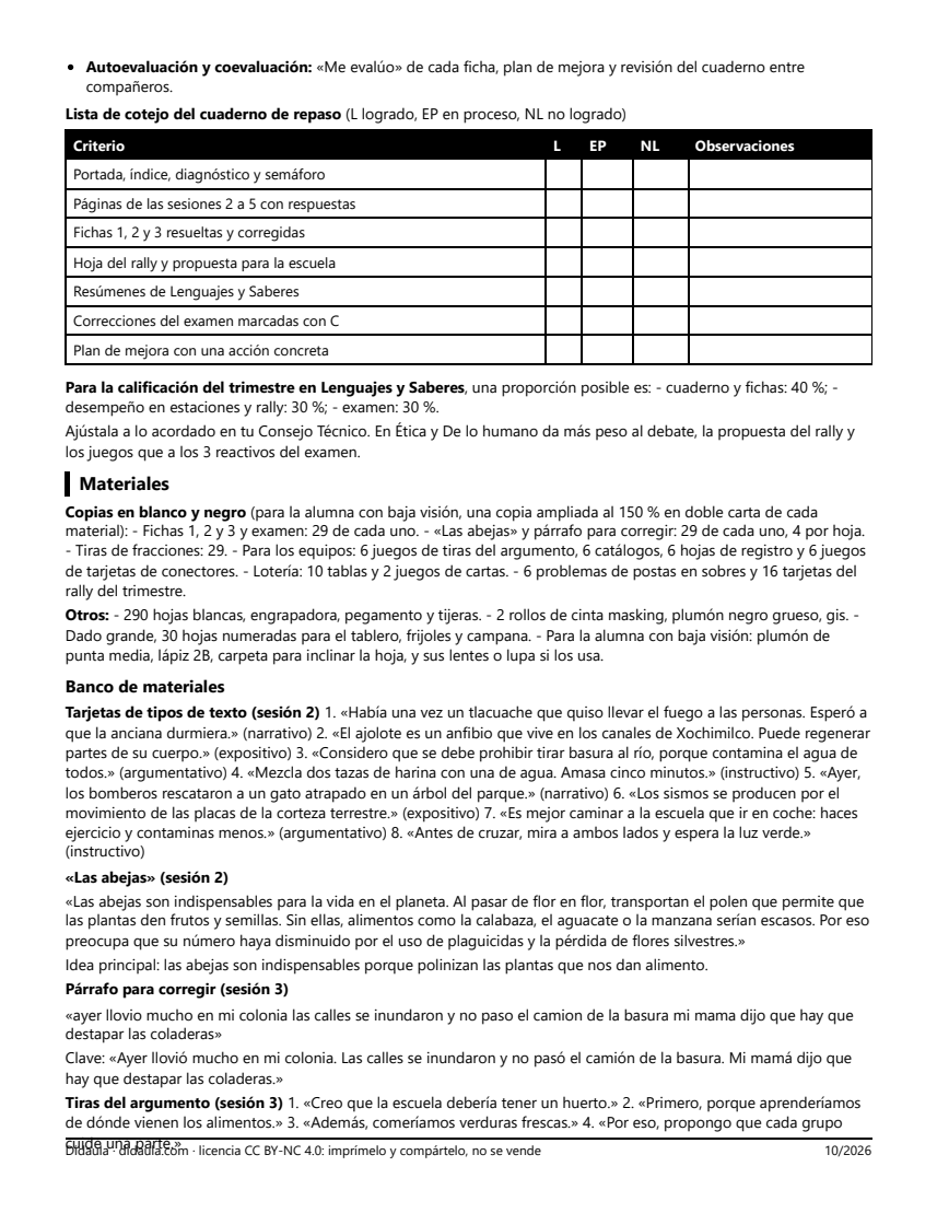 Página 7 de Repaso y examen del primer trimestre en 6°: estaciones, juegos y cuaderno de repaso