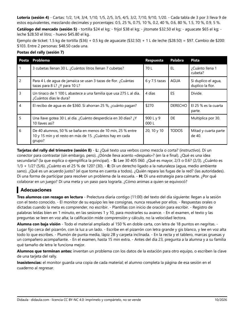 Página 8 de Repaso y examen del primer trimestre en 6°: estaciones, juegos y cuaderno de repaso