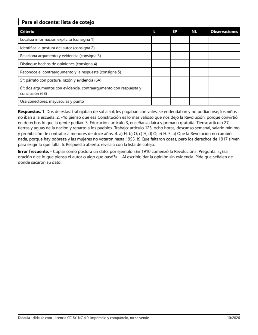 Página 4 de Derechos que ganamos con la Revolución: leer y escribir argumentos