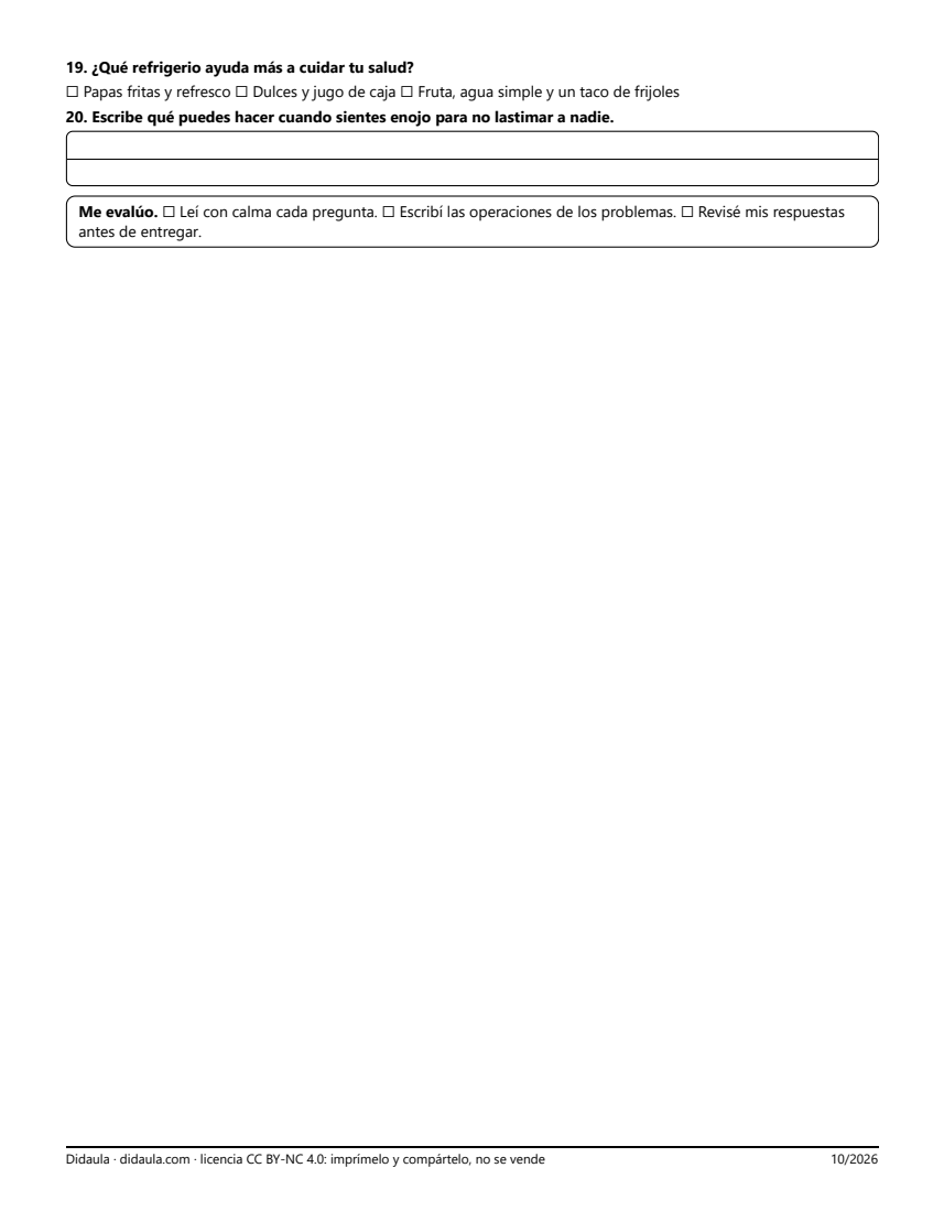 Página 3 de Examen trimestral de 3°: primer trimestre