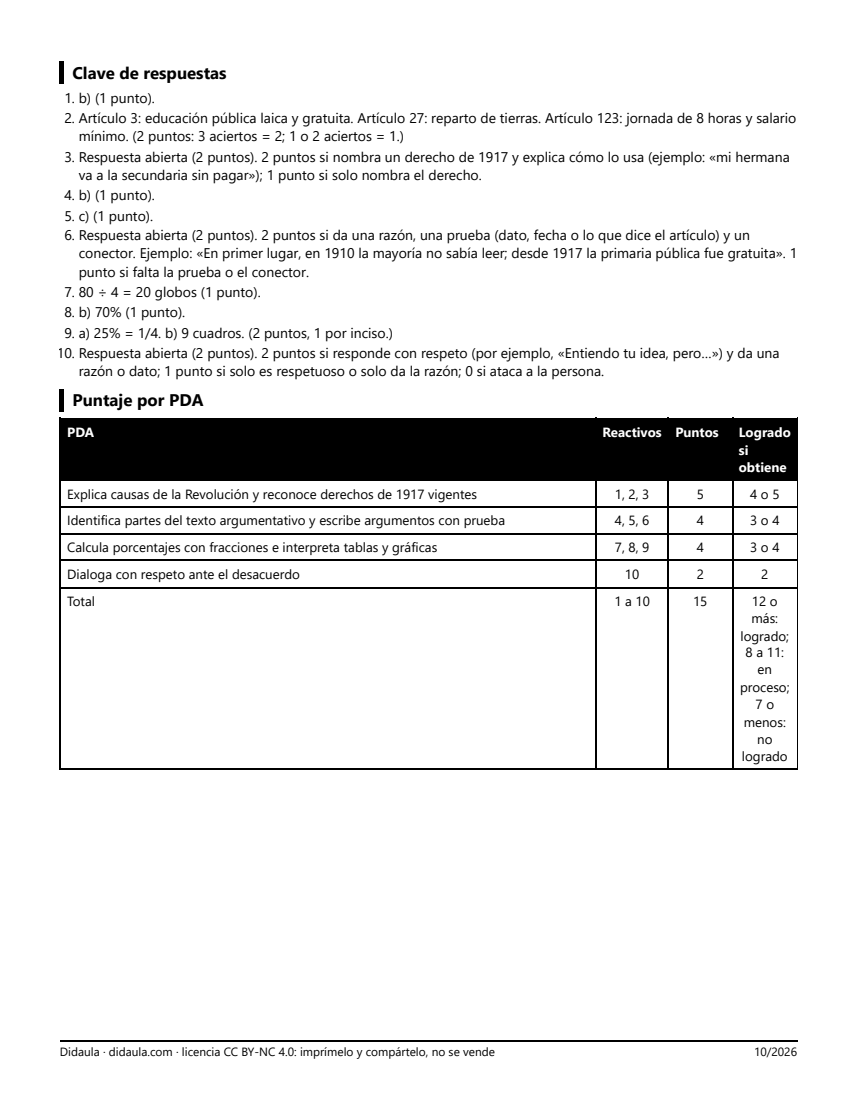 Página 3 de Examen de cierre: la Revolución, nuestros derechos y la encuesta de la feria
