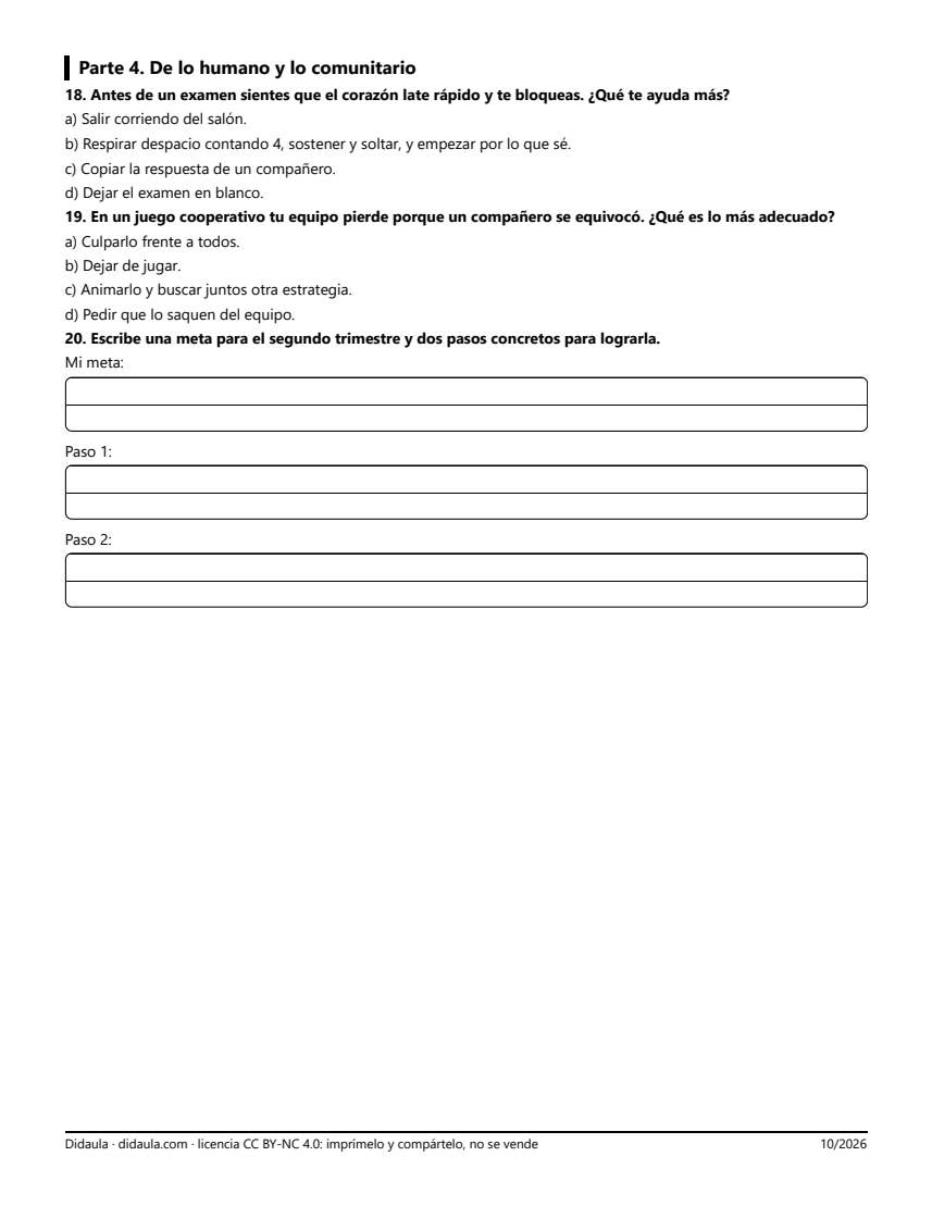 Página 3 de Examen del primer trimestre. 6° grado