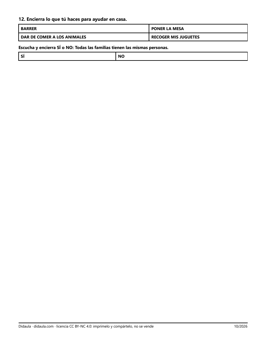 Página 3 de Examen de cierre: Mi nombre, mi familia y mi casa