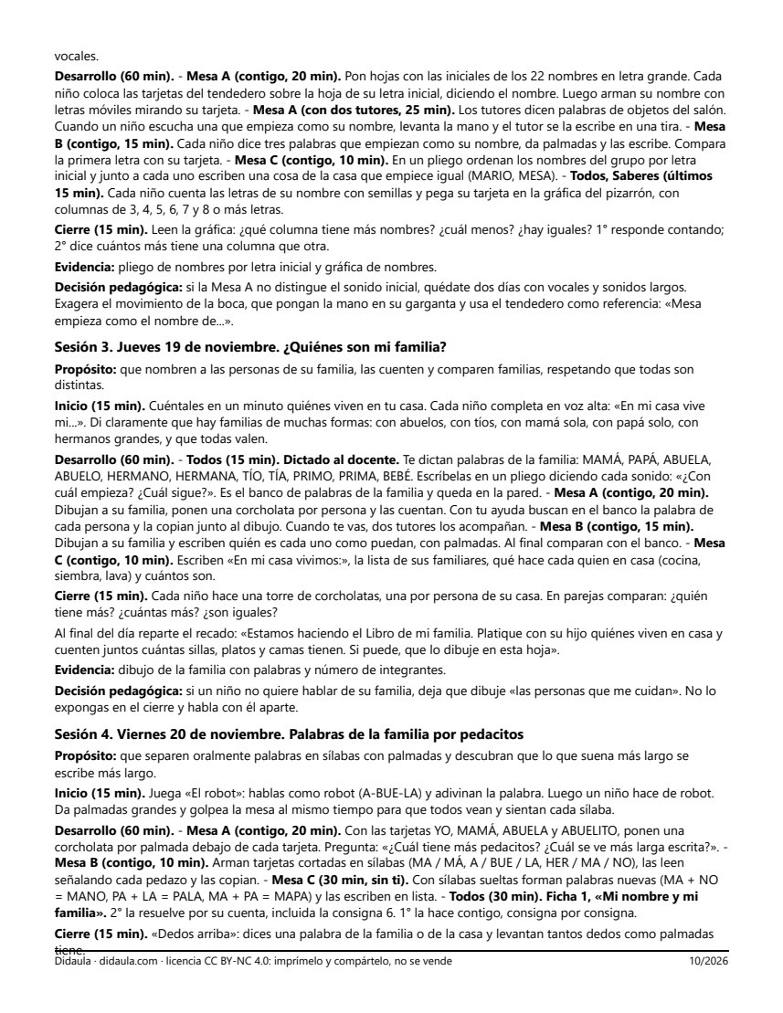 Página 3 de Mi nombre, mi familia y mi casa: el Libro de mi familia (1° y 2° multigrado)