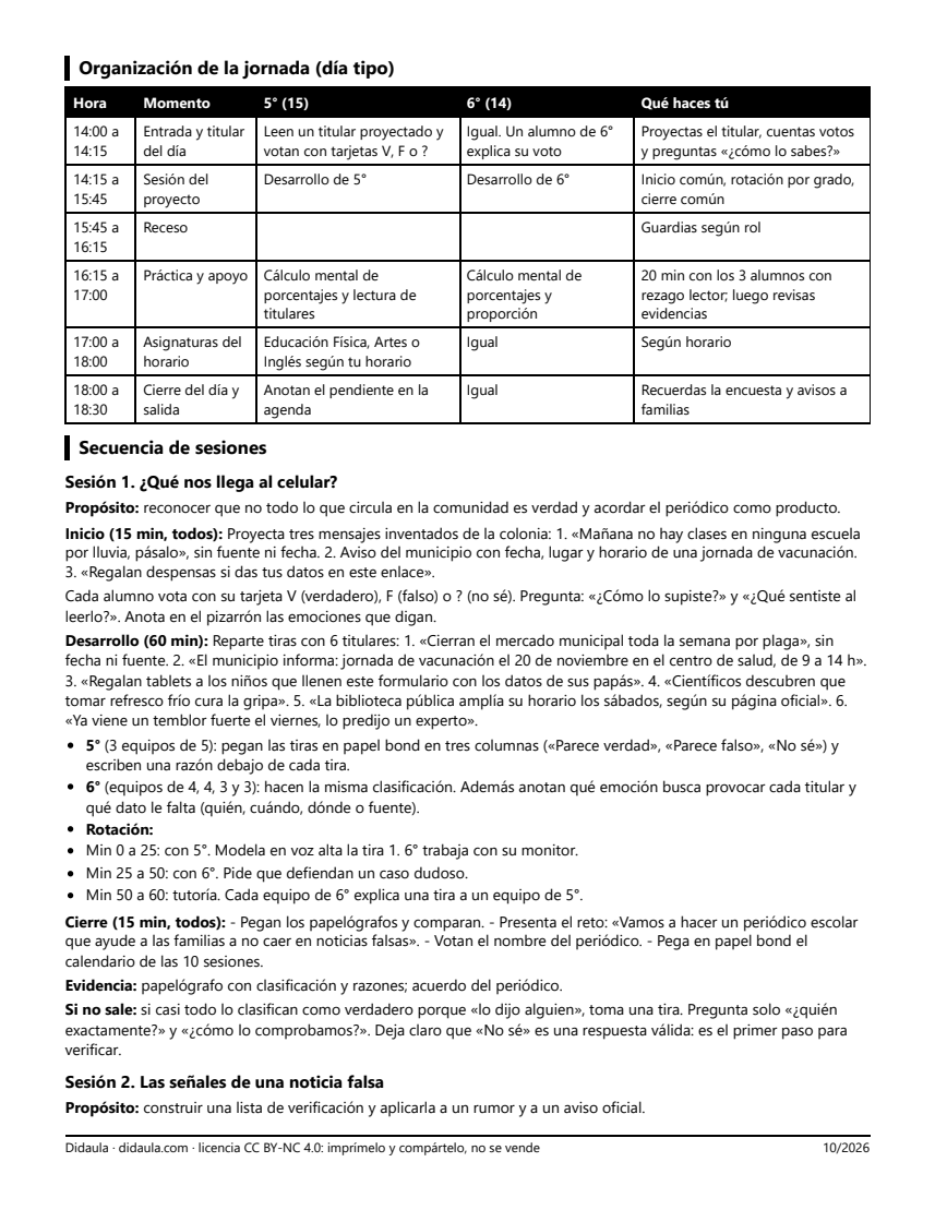 Página 2 de Verificadores de la comunidad: noticias verdaderas y falsas, argumentos y la encuesta en el periódico escolar