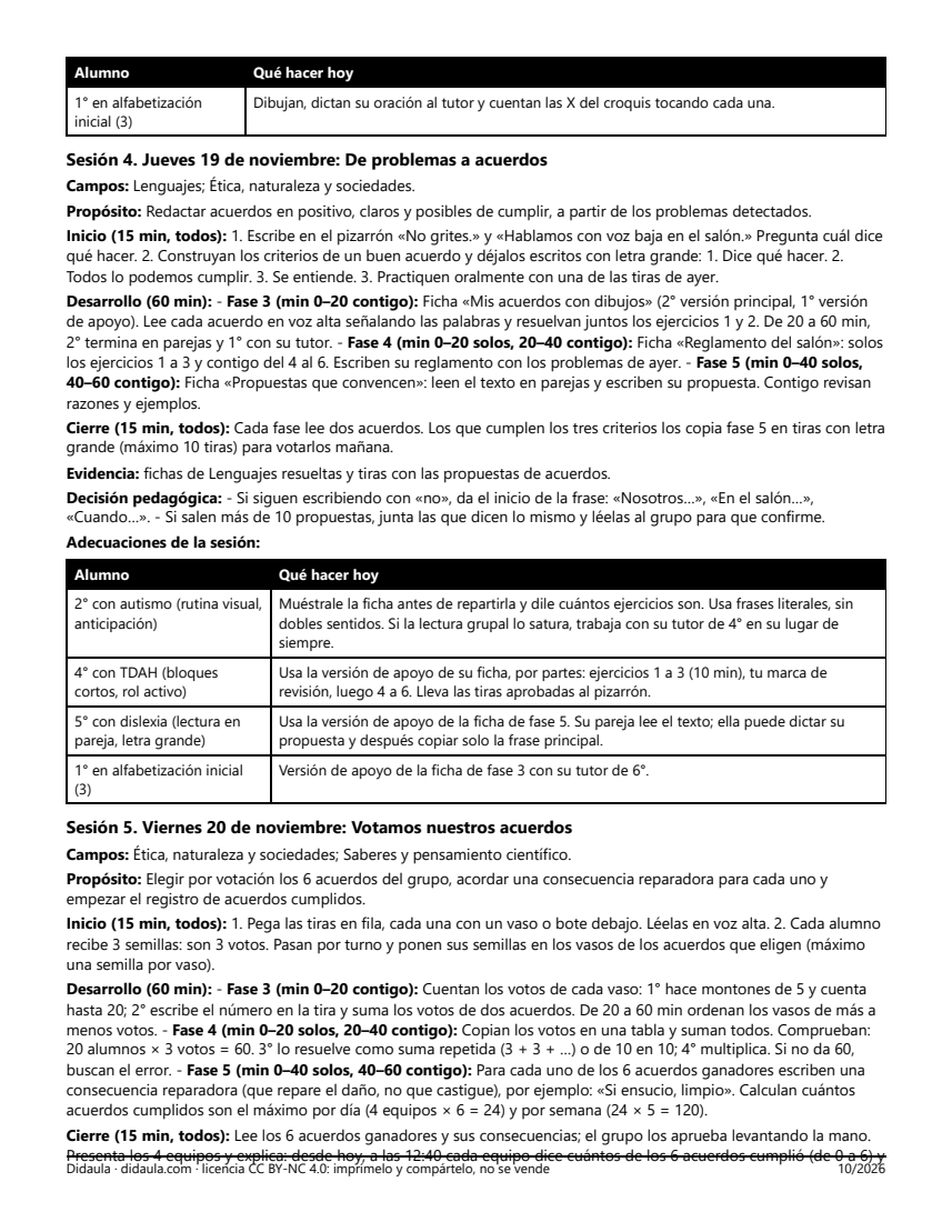 Página 5 de Convivir y cuidarnos en la escuela: acuerdos, emociones y entorno (multigrado de 1° a 6°)