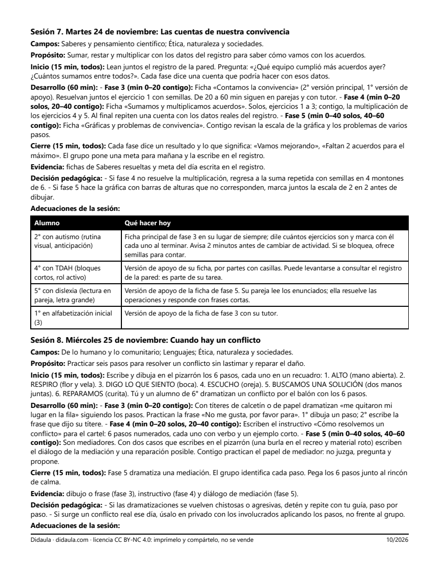 Página 7 de Convivir y cuidarnos en la escuela: acuerdos, emociones y entorno (multigrado de 1° a 6°)