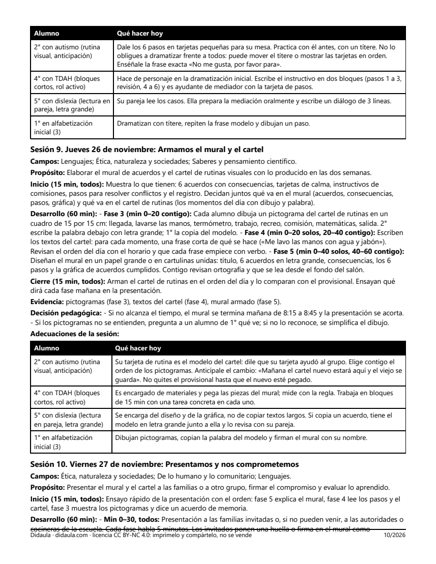 Página 8 de Convivir y cuidarnos en la escuela: acuerdos, emociones y entorno (multigrado de 1° a 6°)