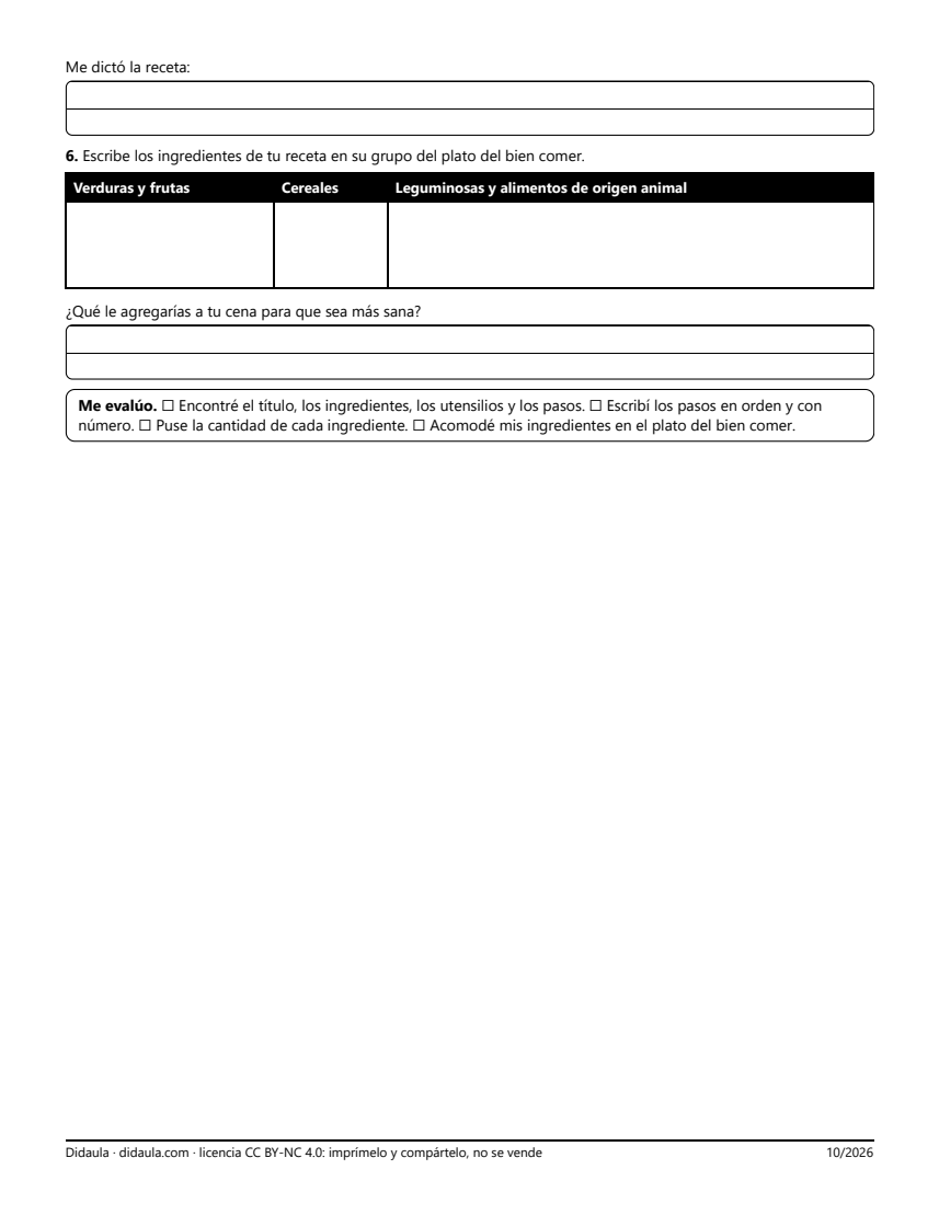 Página 3 de Mi receta para el recetario de la convivencia