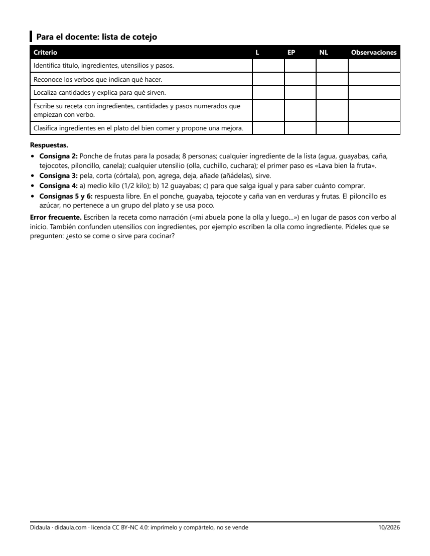 Página 4 de Mi receta para el recetario de la convivencia