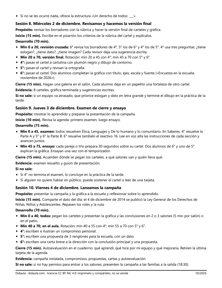 Página 5 de Derechos de niñas y niños en mi comunidad: campaña de carteles y gráfica de una encuesta escolar