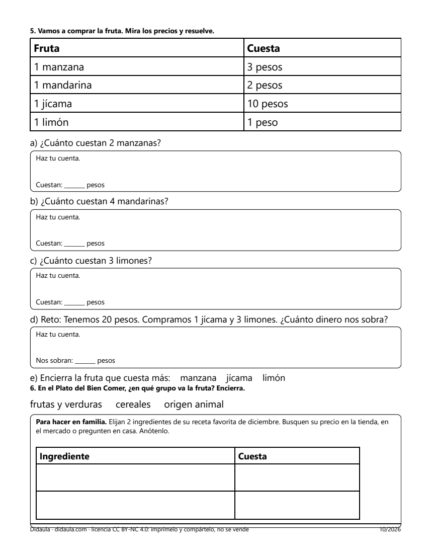 Página 3 de La receta y el presupuesto de la convivencia
