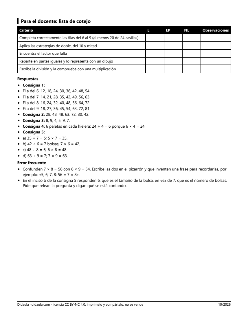 Página 3 de Tablas del 2 al 9 y repartos